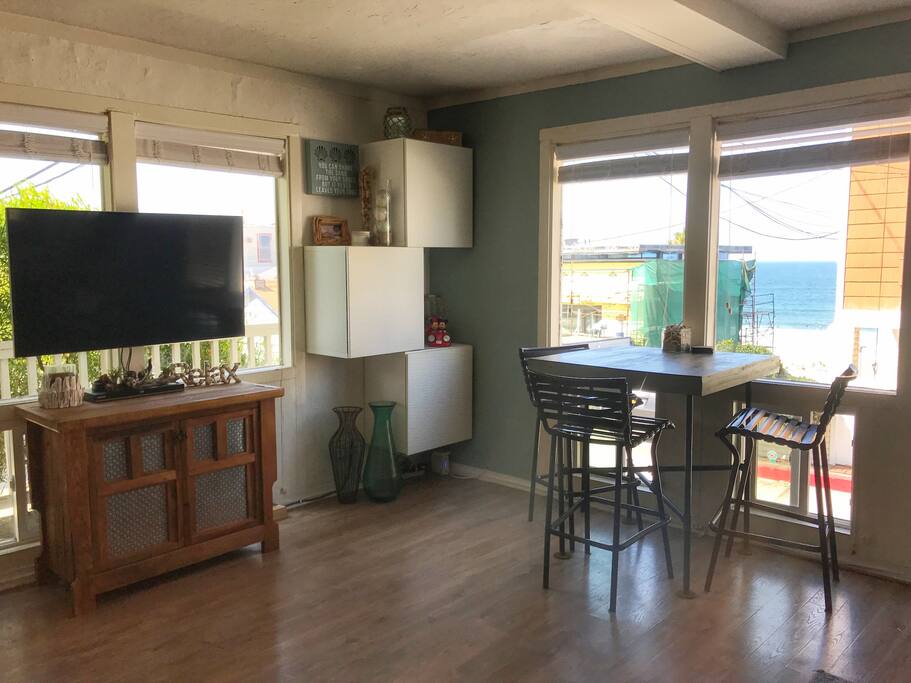 Dining table with ocean view
