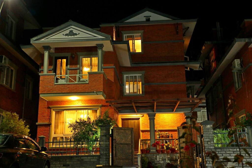 At night