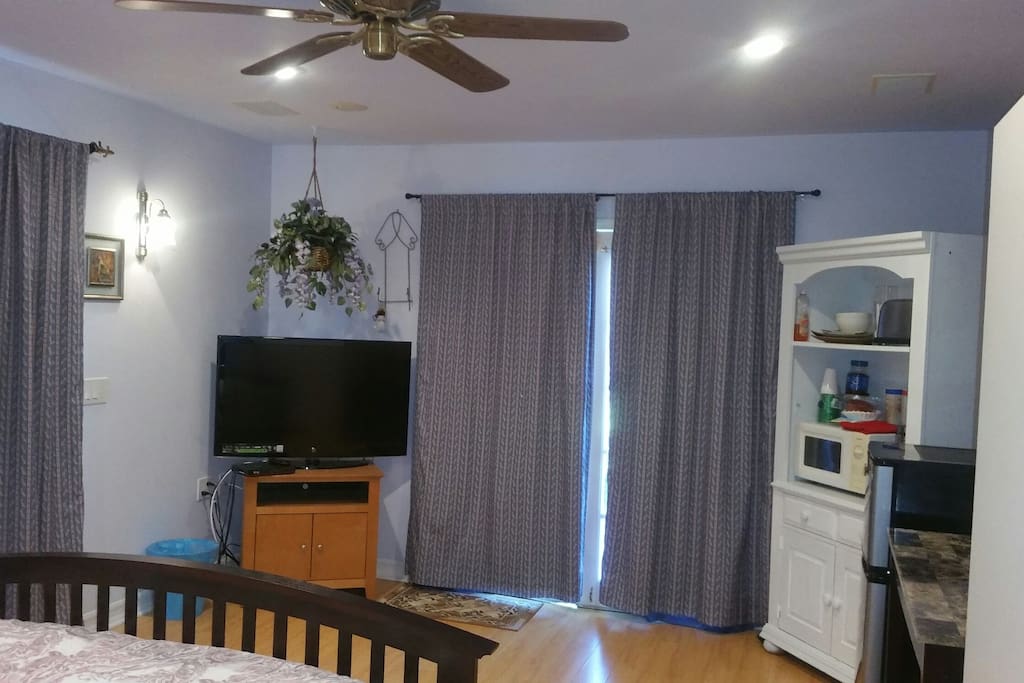 Flat screen TV with cable and movie channels