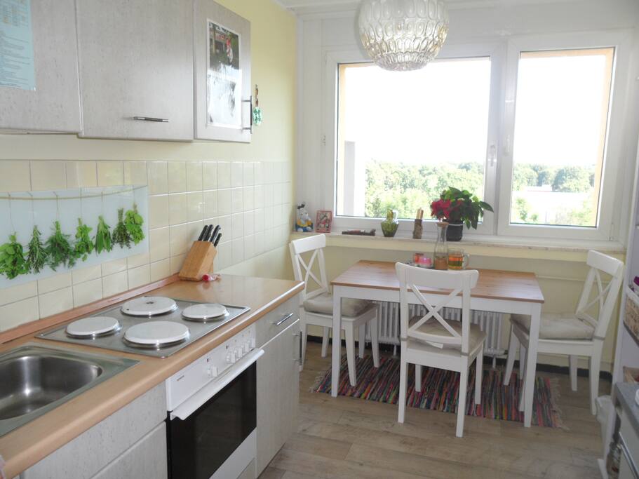 place to sit and talk: kitchen