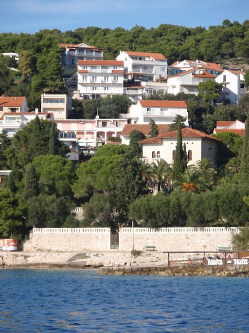 Villa Petricic located in the center of the picture in the penultimate row