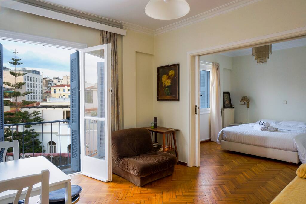 view of the living room and the bedroom