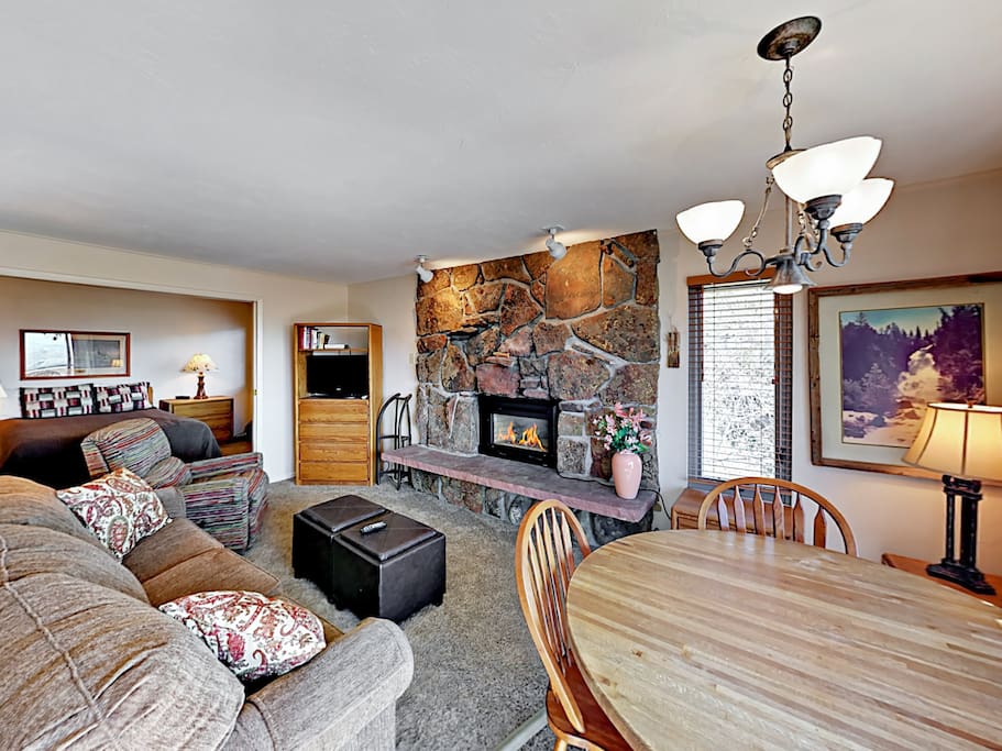 This comfy condo has a spacious open-concept design. Professionally cleaned by TurnKey.