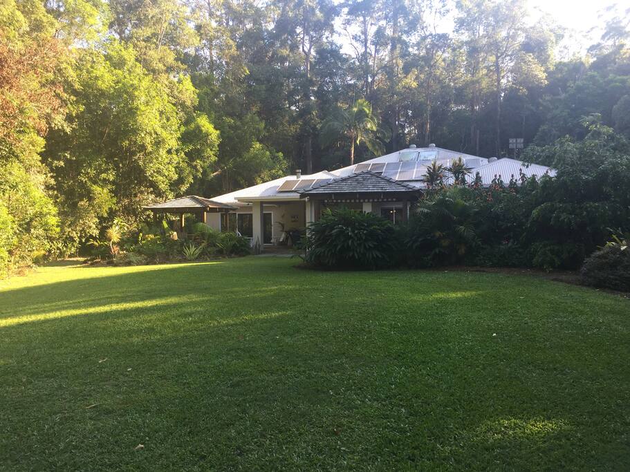 Our home set on one acre of beautiful rainforest gardens