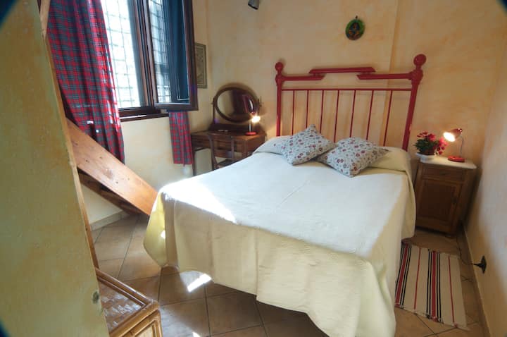 The bedroom with attic