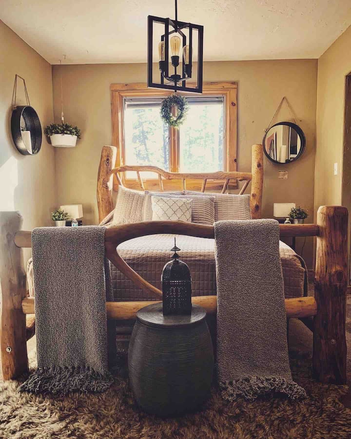 The downstairs queen bedroom 