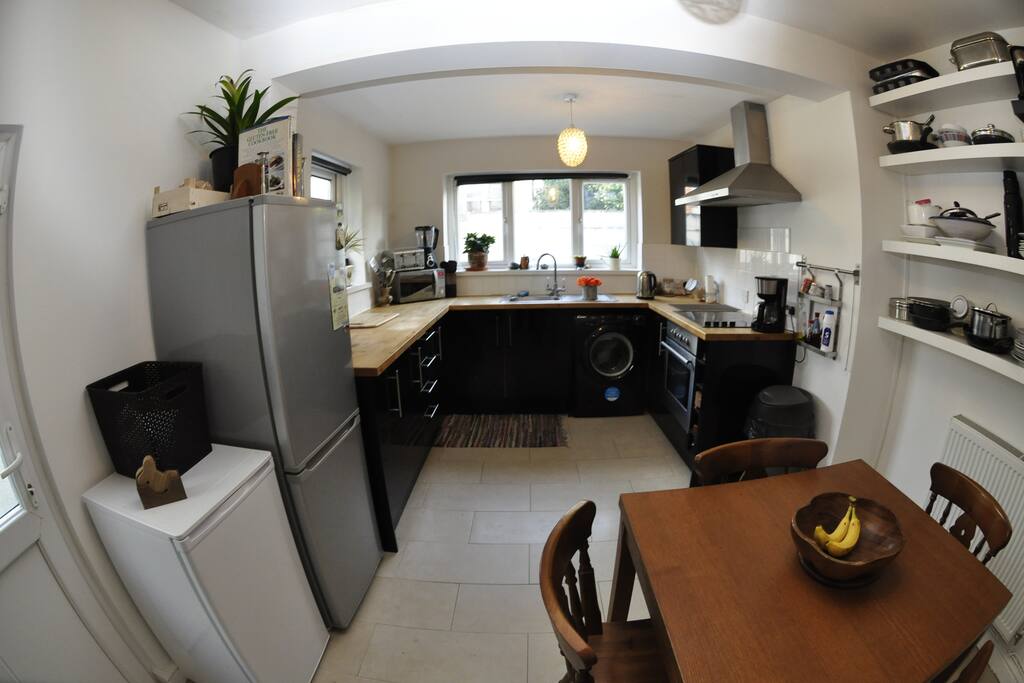 Coffee is in the kitchen in the mornings. It makes your life better