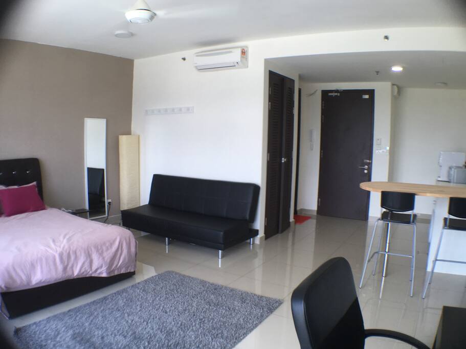 Queen size bed with sofa bed