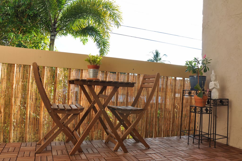 Enjoy your private, sunny and quiet balcony.