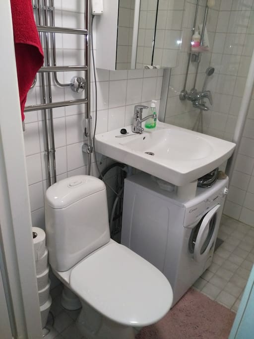 You can use the washing machine.