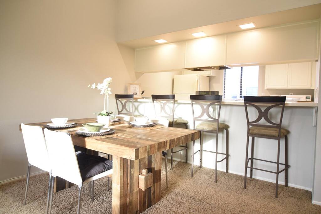 Plentiful seating in dining area