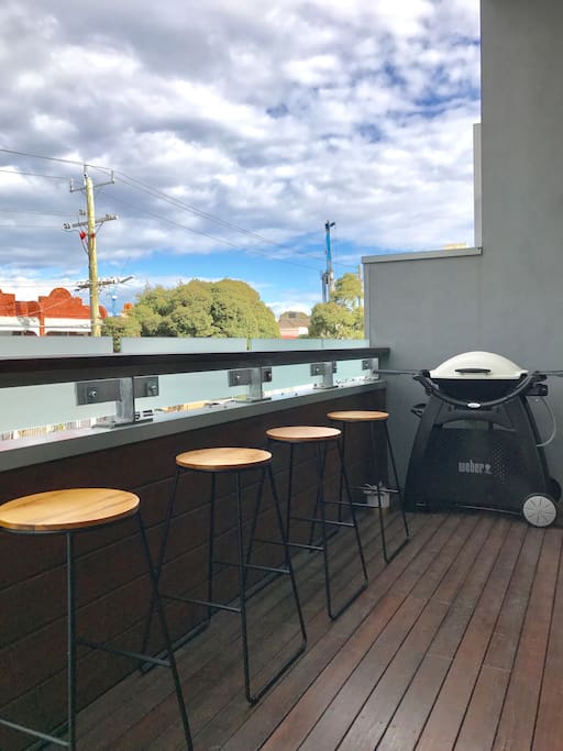 Outdoor balcony with BBQ