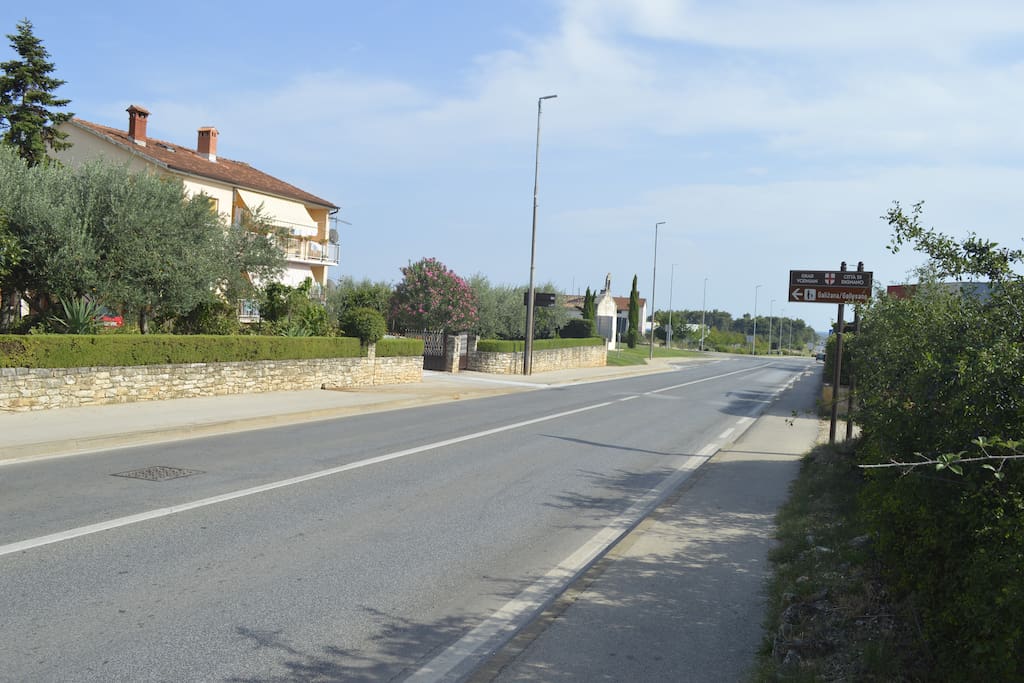 road in front of the house