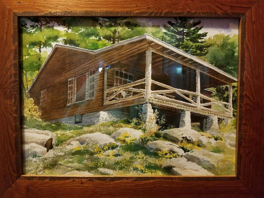 An artist guest did this watercolor painting of Lone Pine Cottage awhile ago. He sat on a rock outside to do this. It looks remarkably like the photo I've included with my listing.