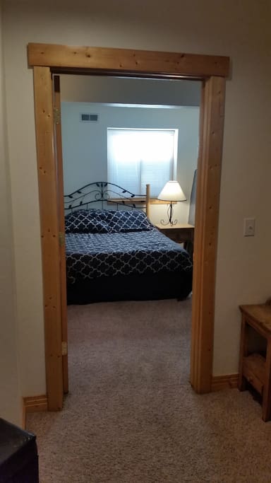 Private bedroom with Queen bed, sheets provided.