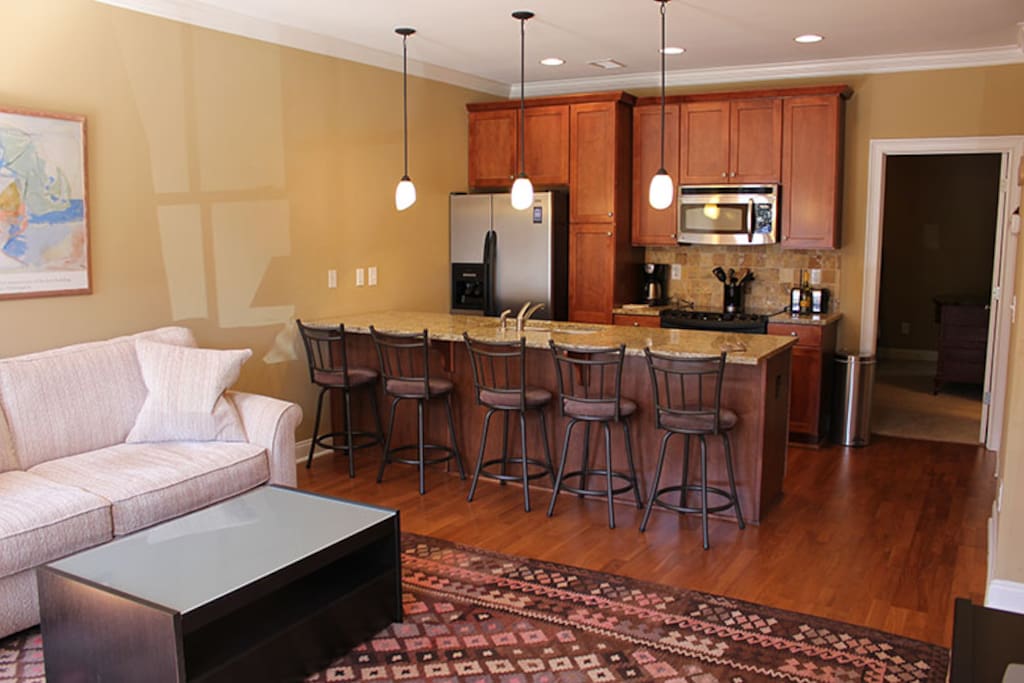 Open concept space, granite counter tops, stainless appliances