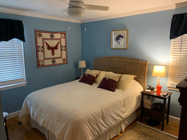 Chumba cha kulala cha Mwalimu na TV na Shabiki wa Dari