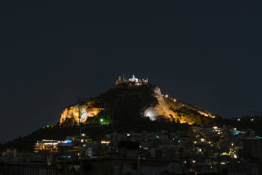 Lycabettus hill view from kitchen