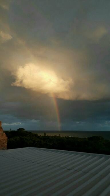 Rainbow view from upstairs lounge.