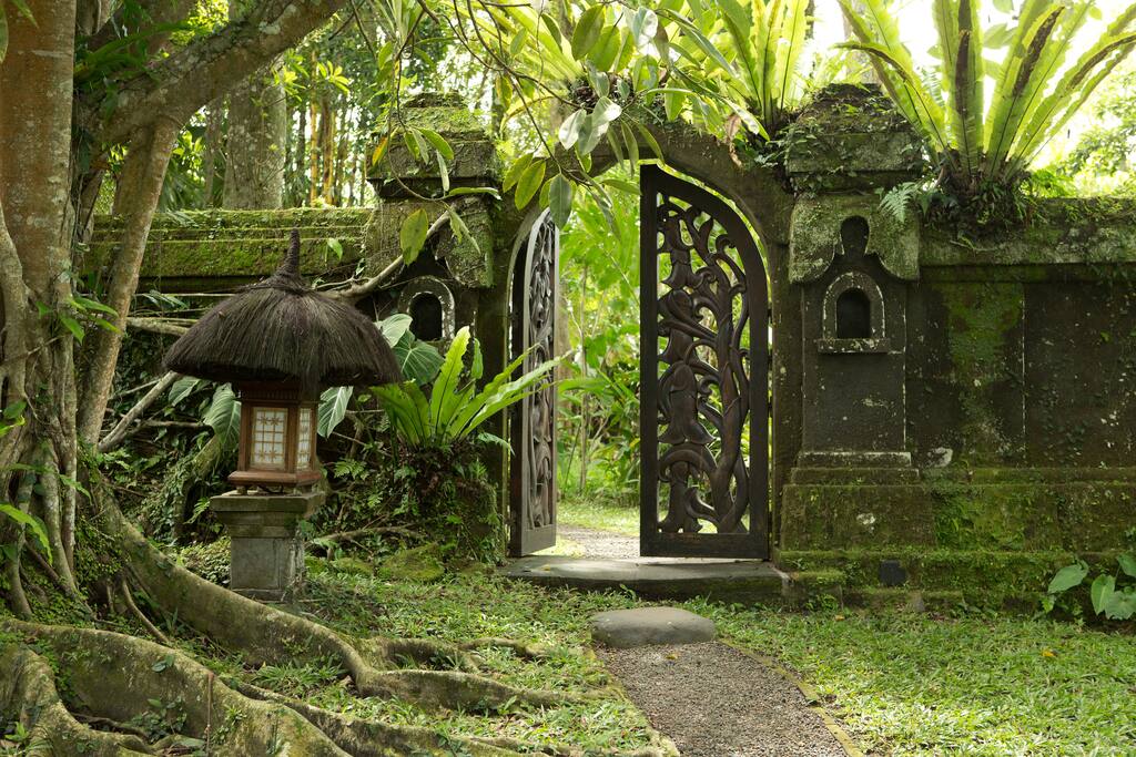 A traditional iron-wood entrance gate...
