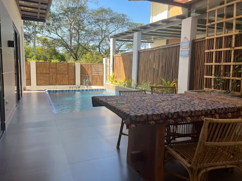 Villa with pool & beach access for 7, adults only