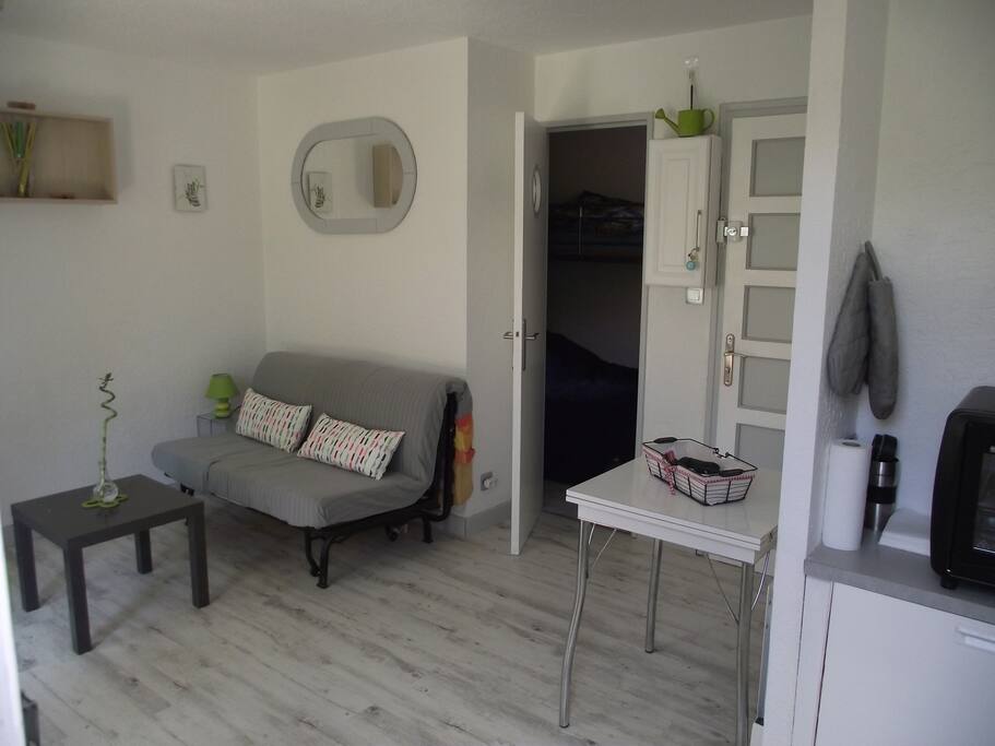 pièce principale donnant sur la chambre