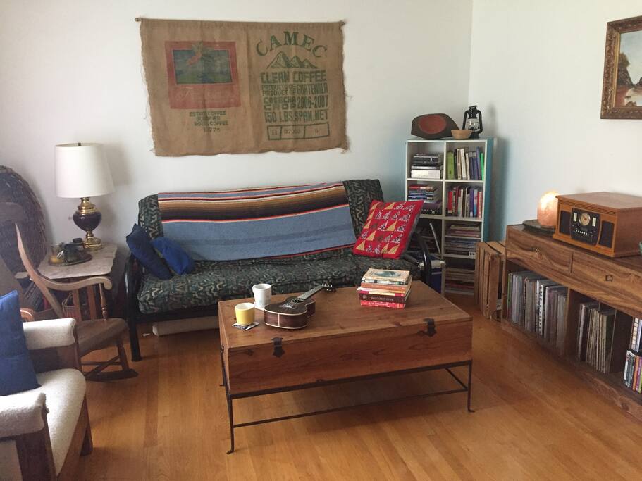 Living room with, you guessed it, more books!