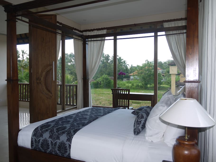 Spacious Master Bedroom with direct view to the rice paddies