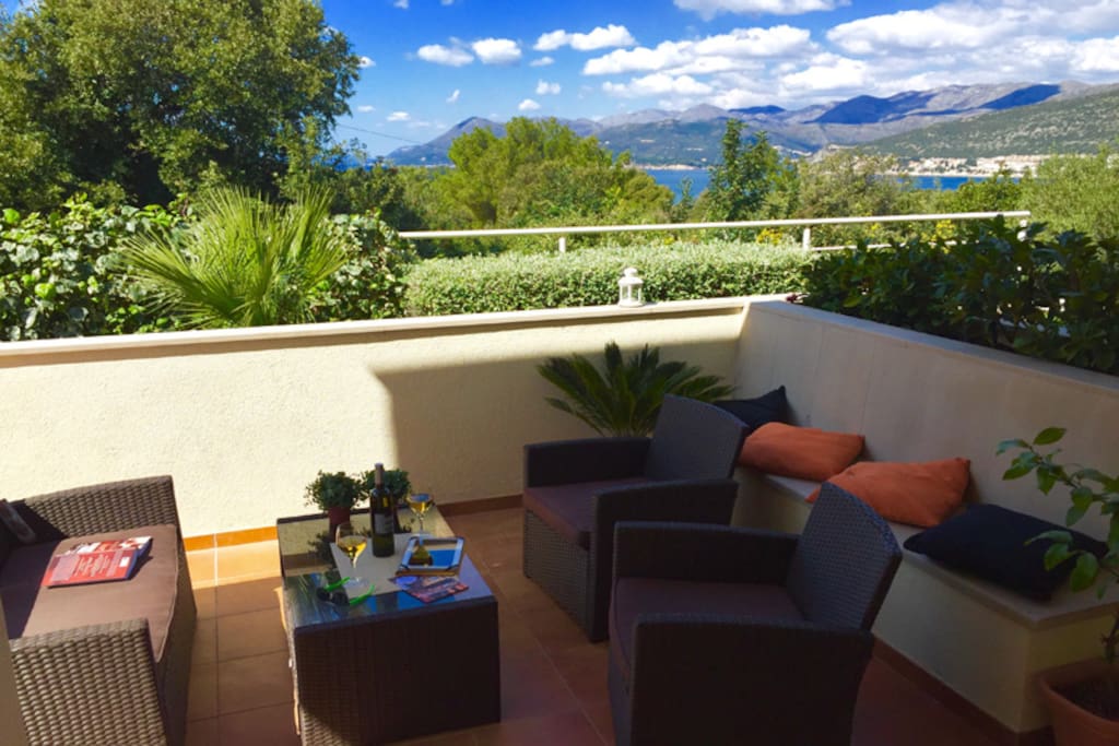 Apartment terrace; partial sea view
