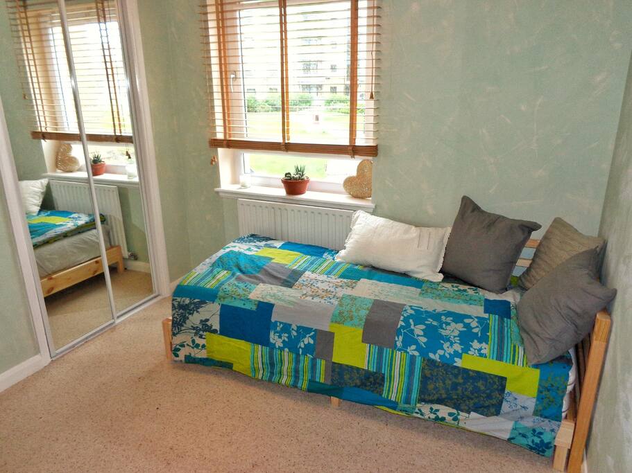 the double bed can be made into a single
