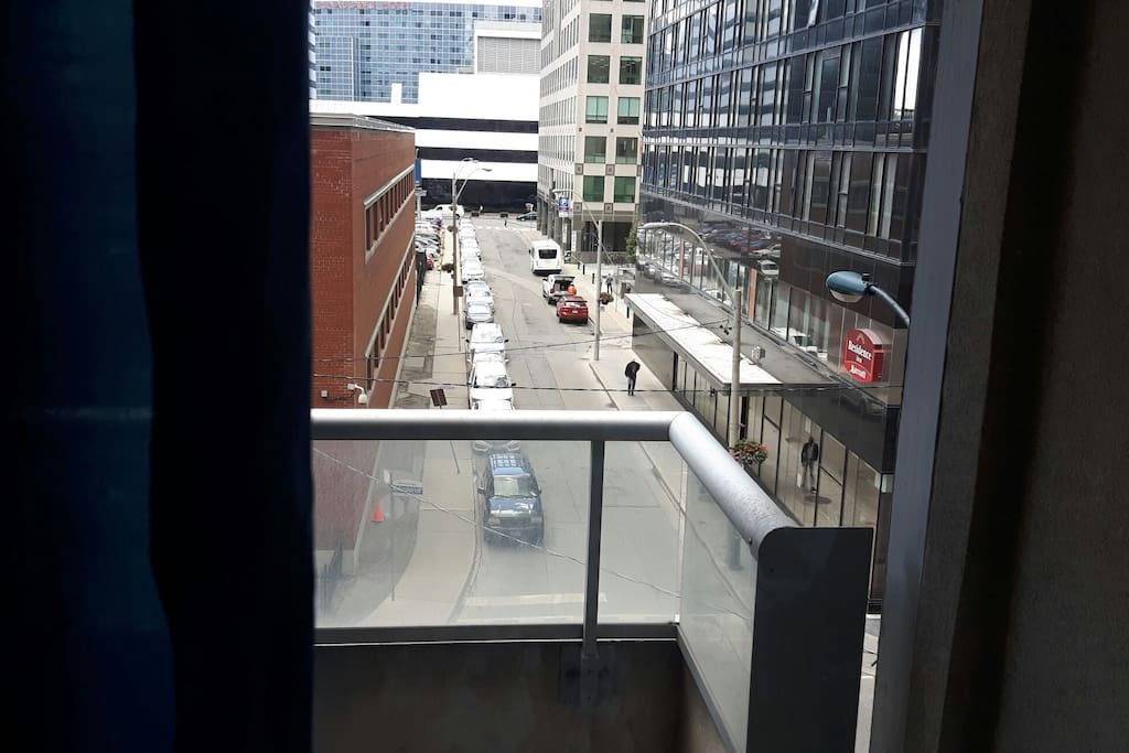South facing balcony overlooks WellingtonAve..the ROGERS CENTER is ahead and 5 minutes walking!!