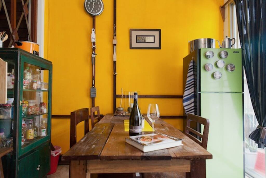 I use Thai country antiques throughout -- nothing else like it.