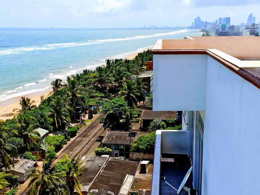 Balcony view on port city colombo