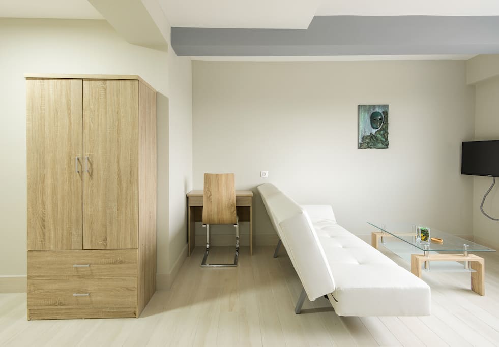 sofa and closet