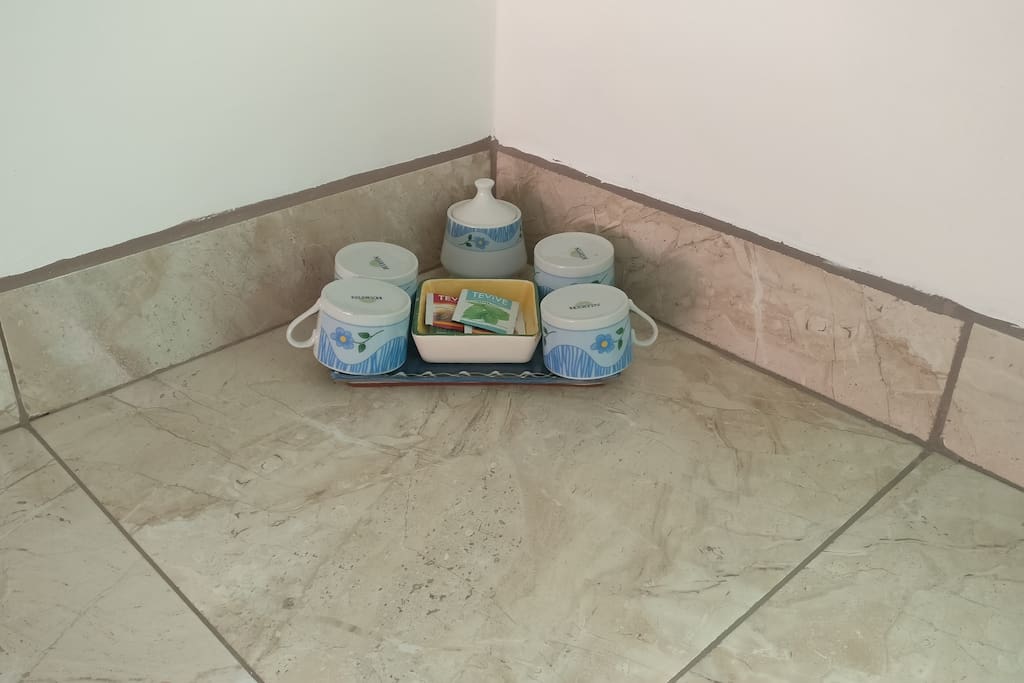 Complimentary tea station