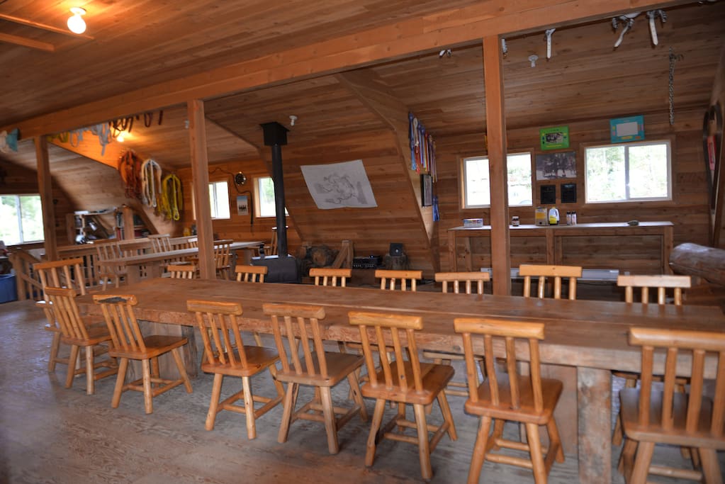 The living room on the second floor in the barn. Great atmosphere!
