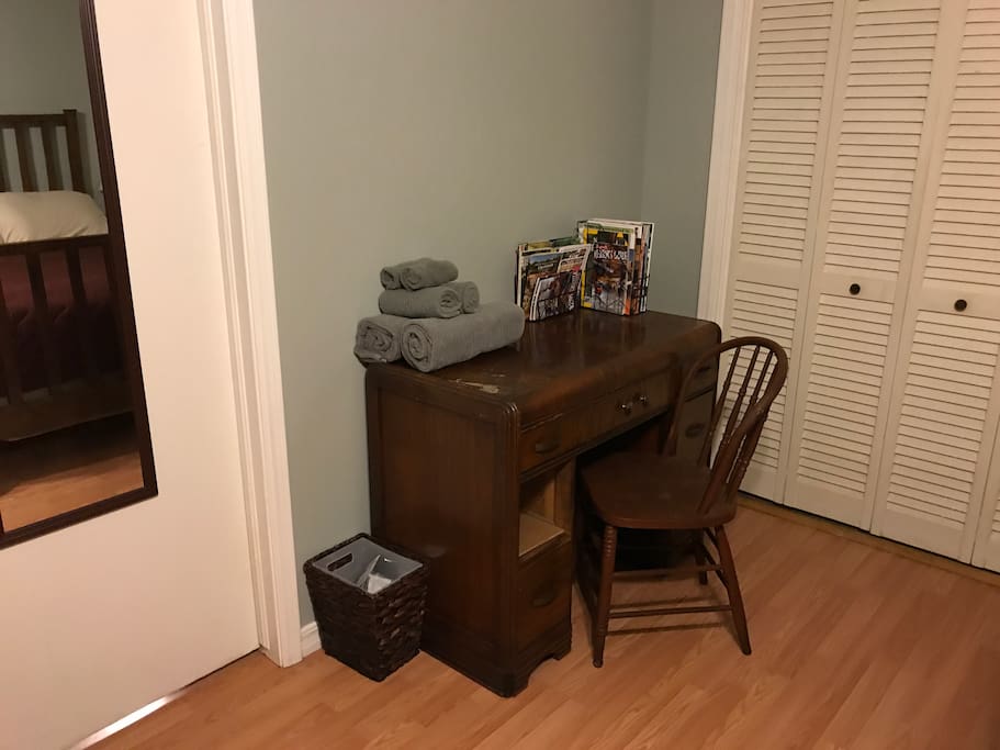 Desk for working.