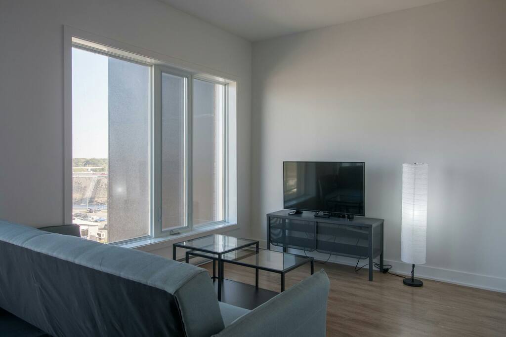 Living room with tv, Google chromecast