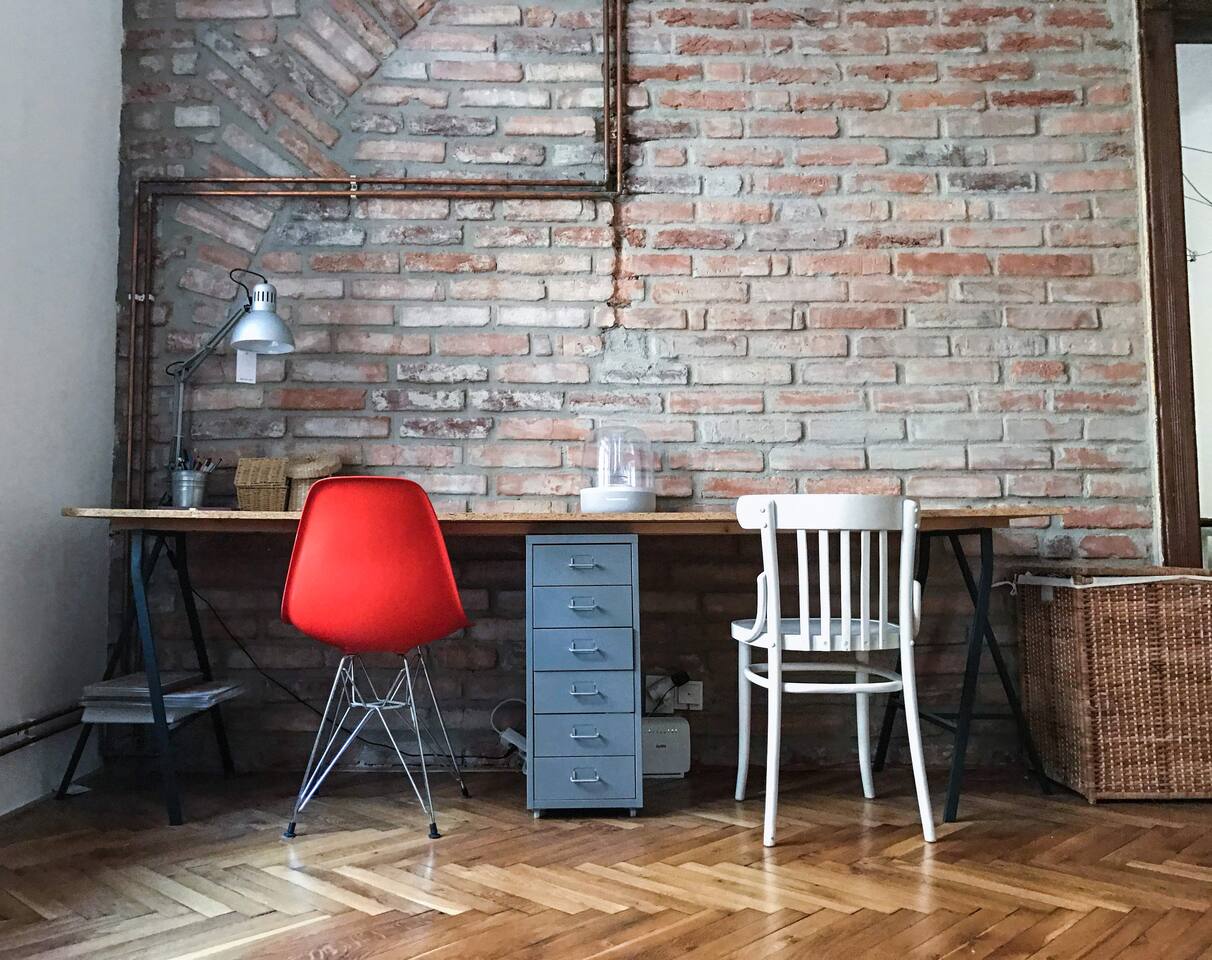 industrial wall with working space