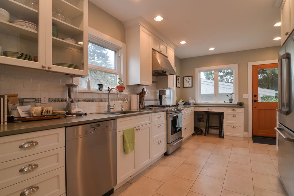 Newly renovated kitchen off the living room