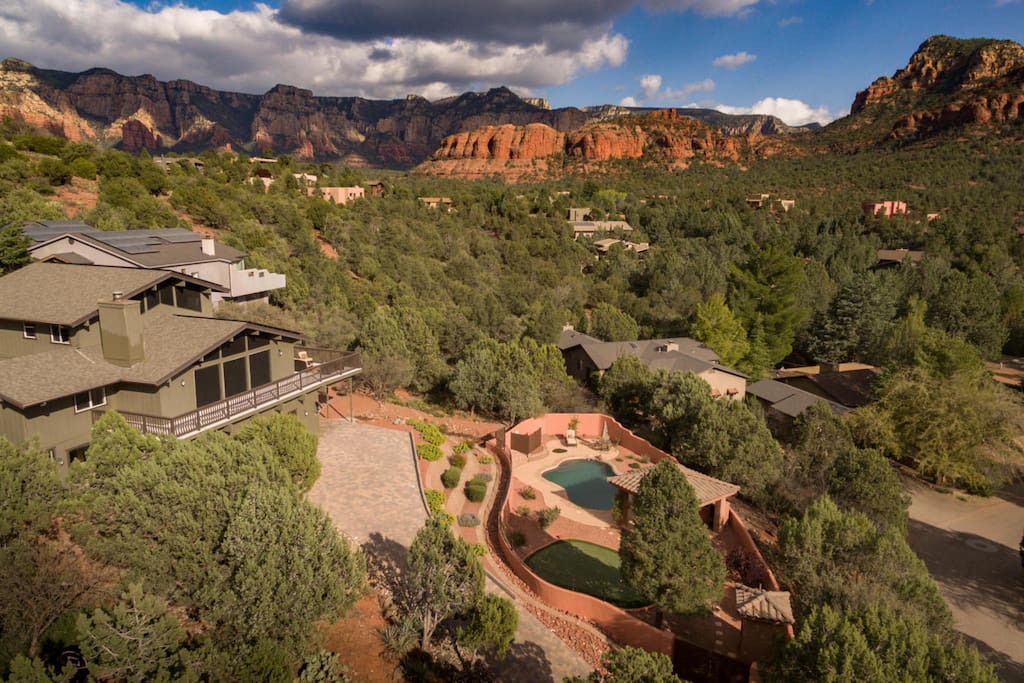 Stunning red rock views and private salt water pool.