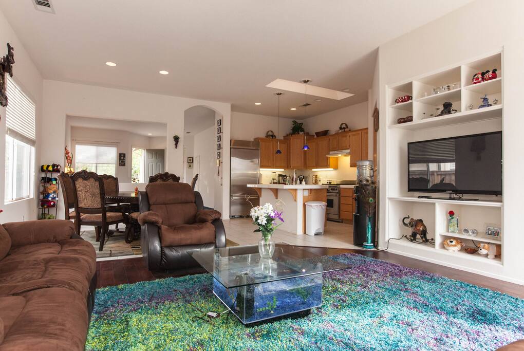 Accessible guest room with comfy sofas for ours guests to relax and enjoy