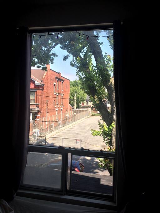 Big bright window with a neighbourhood view!