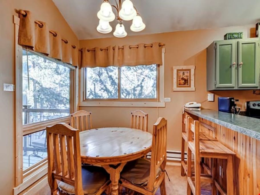 Entertain and dine at the large dining table.