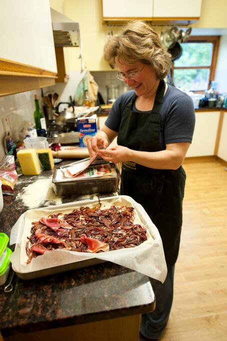 Preparation for group dinners at Fraoch Lodge