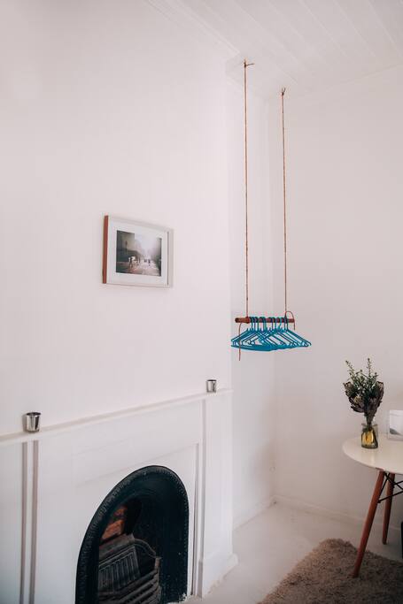 use the hangers in the corner for your clothes or coats
