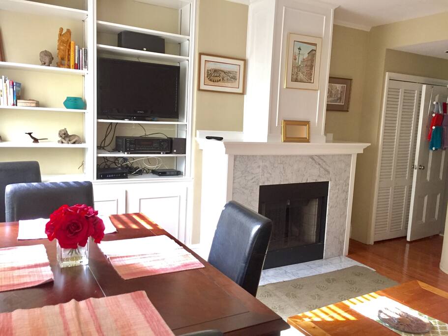 Living room with dining table and sofa