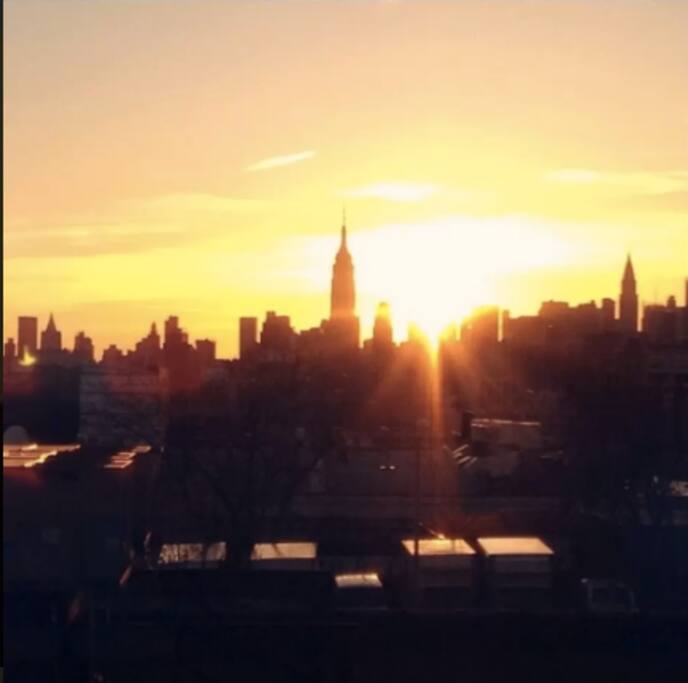 Sunset from the bedroom window