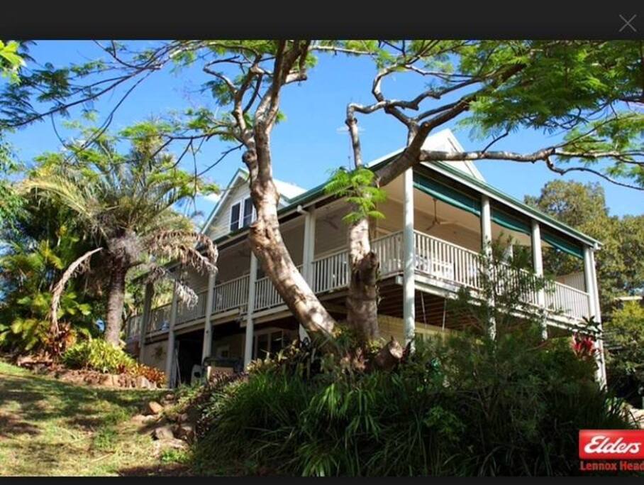 View of the house. Apartment is on the ground level
