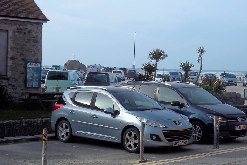View from the gate - Beach Road car park and Chapel Rock beyond